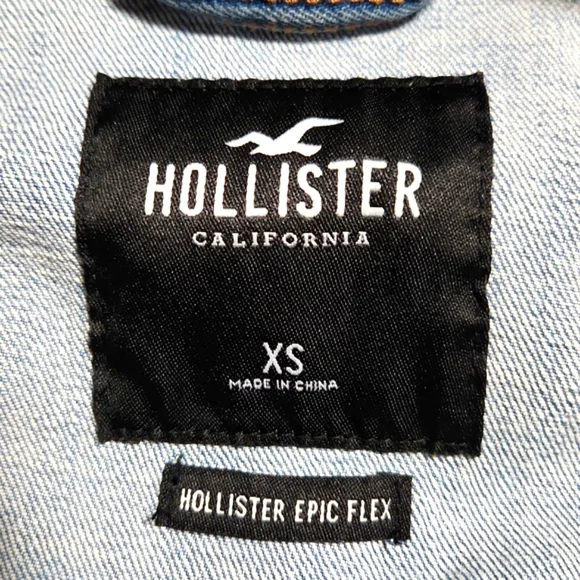 Hollister California Denim & Sweatshirt Hooded Jacket Men's Size XS